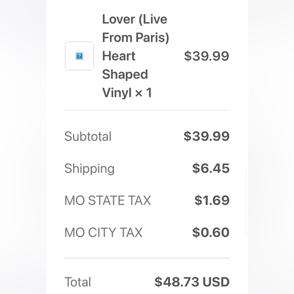 NWT Taylor Swift Lover Live From Paris Vinyl LLFP Heart Shaped - Picture 3 of 3